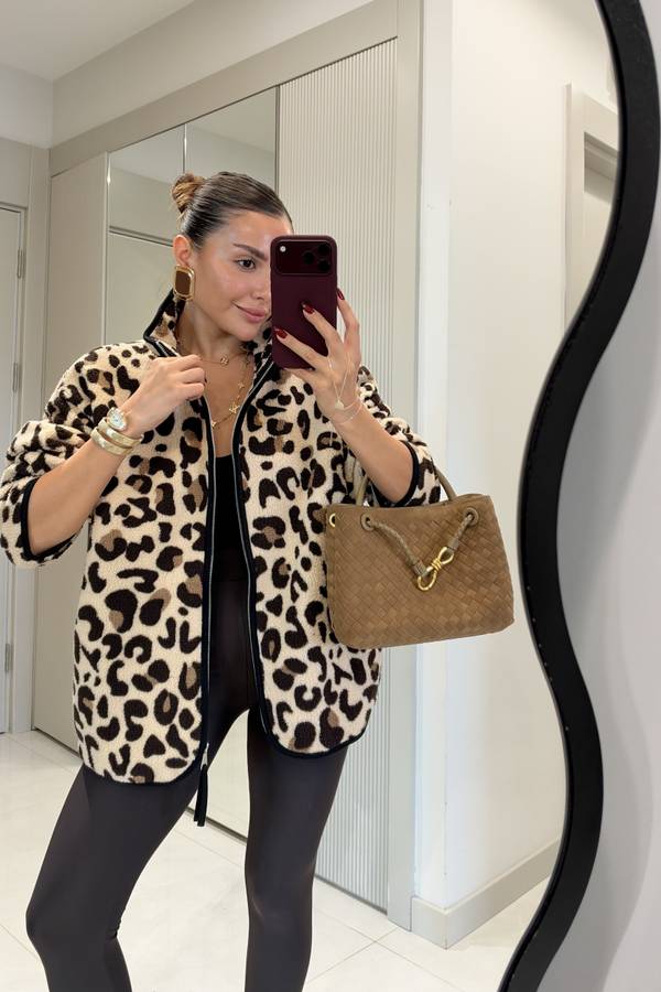 Presy Patterned Teddy Zip Sweatshirt