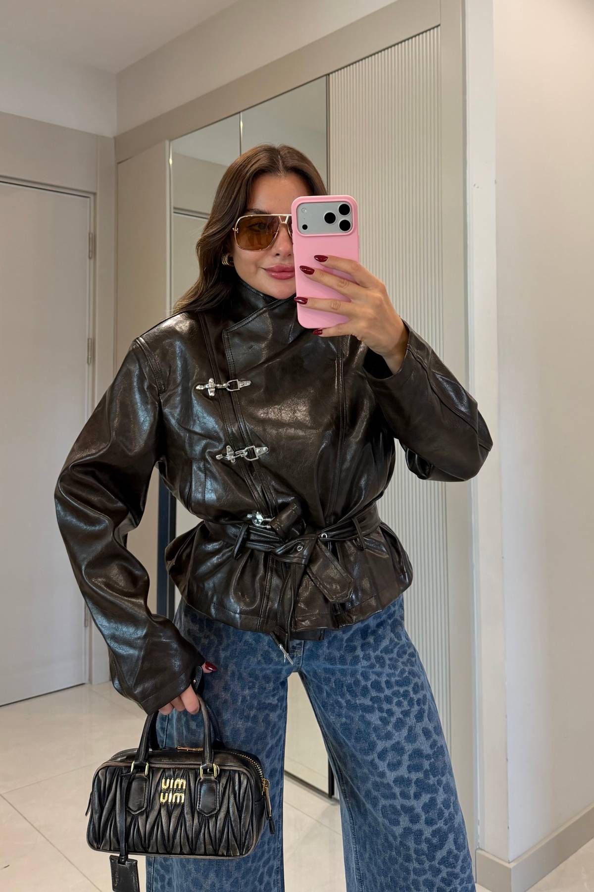 Norty Front Hook Premium Leather Jacket