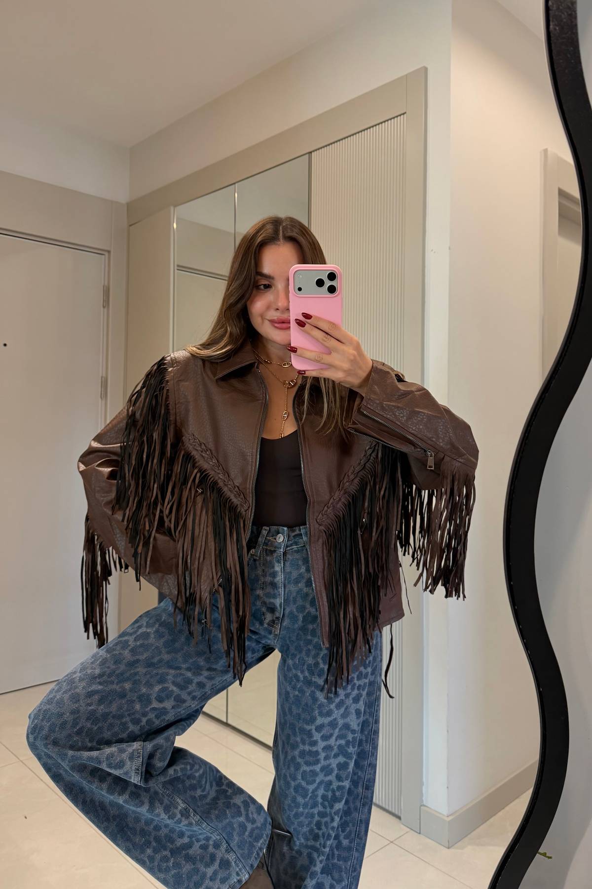 Goyar Leather Fringe Western Jacket