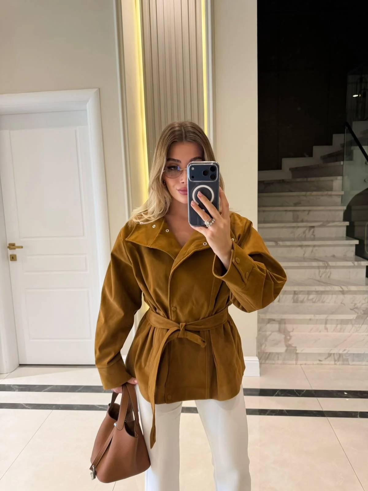 Suede Trench Coat