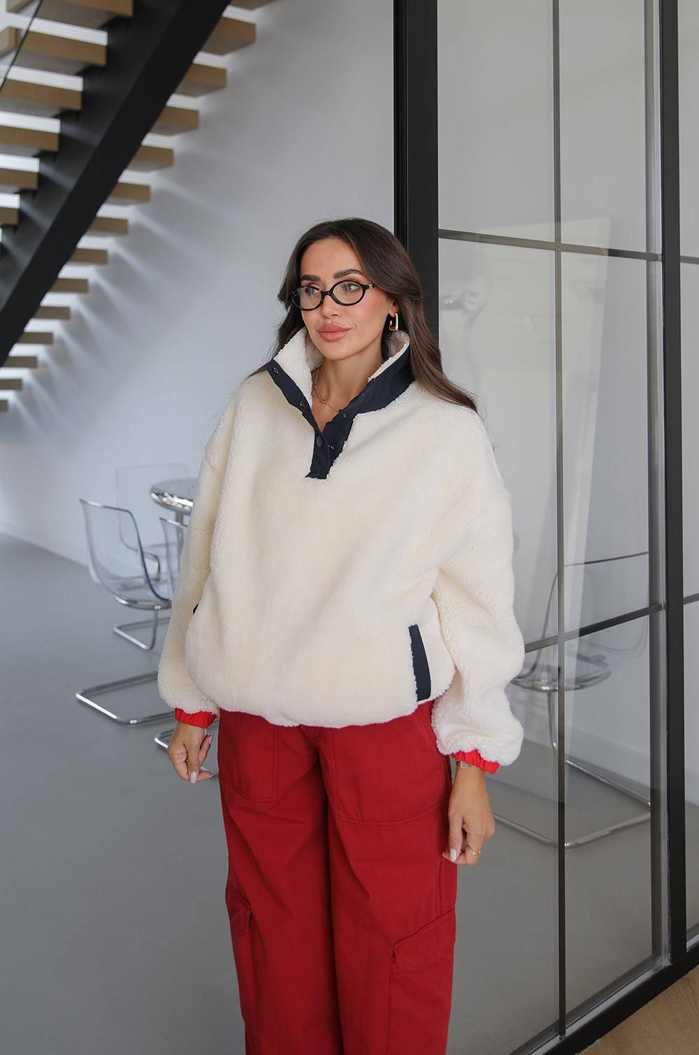Ecru Printed Polar Sweat — photograph 2
