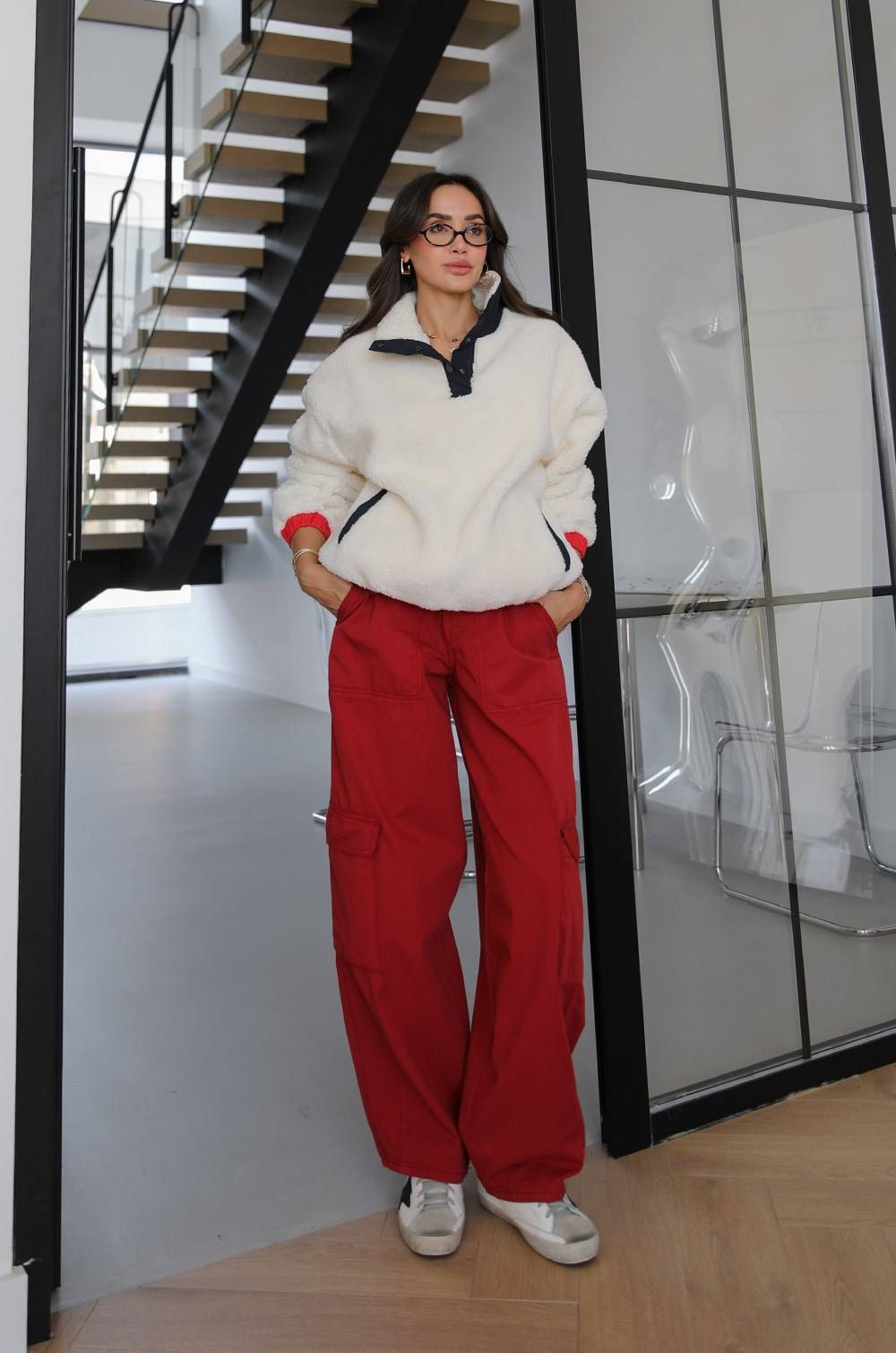 Ecru Printed Polar Sweat — photograph 4