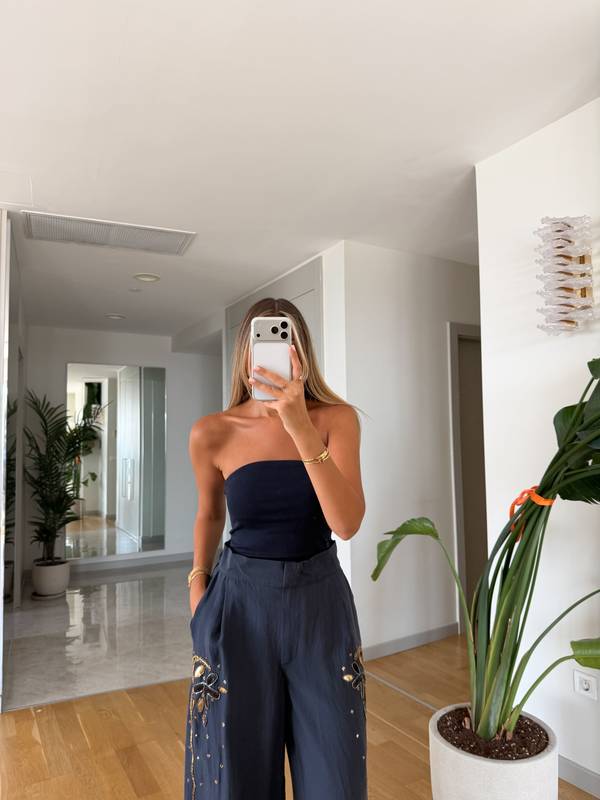 Strapless Top Dark Navy