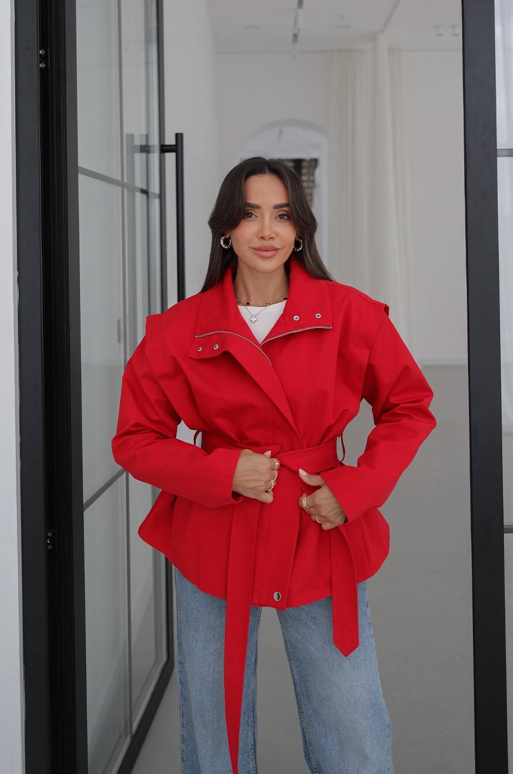 Belted Zip Trench Coat