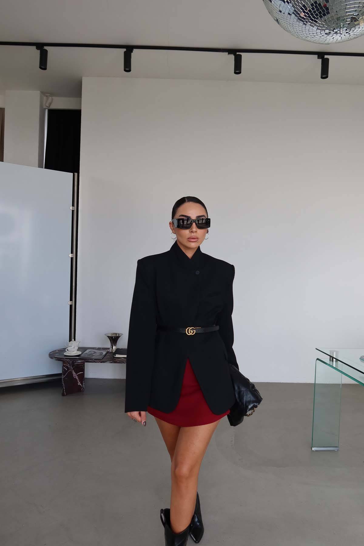 Single Button Asymmetric Cut Jacket — photograph 2