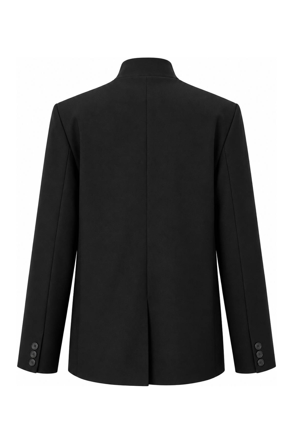 Single Button Asymmetric Cut Jacket — photograph 4