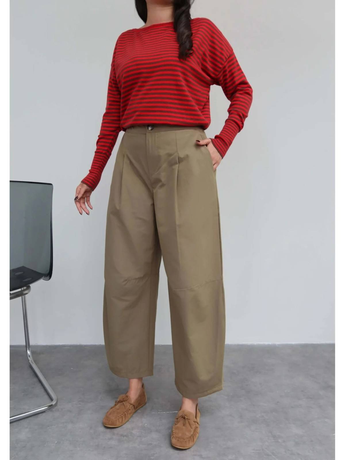 Pleated Balloon Cut Trousers