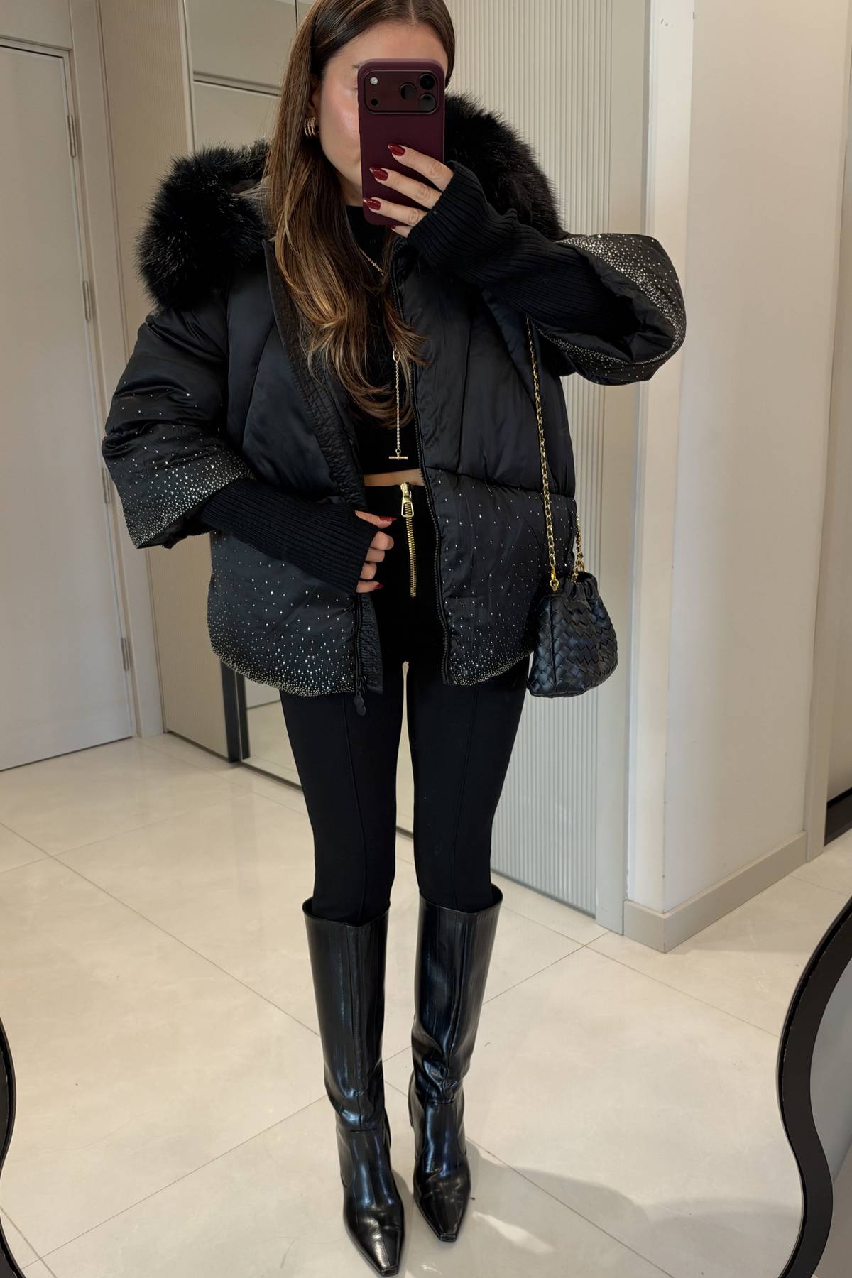 Bonilla Embellished Premium Luxury Puffer Coat — photograph 3