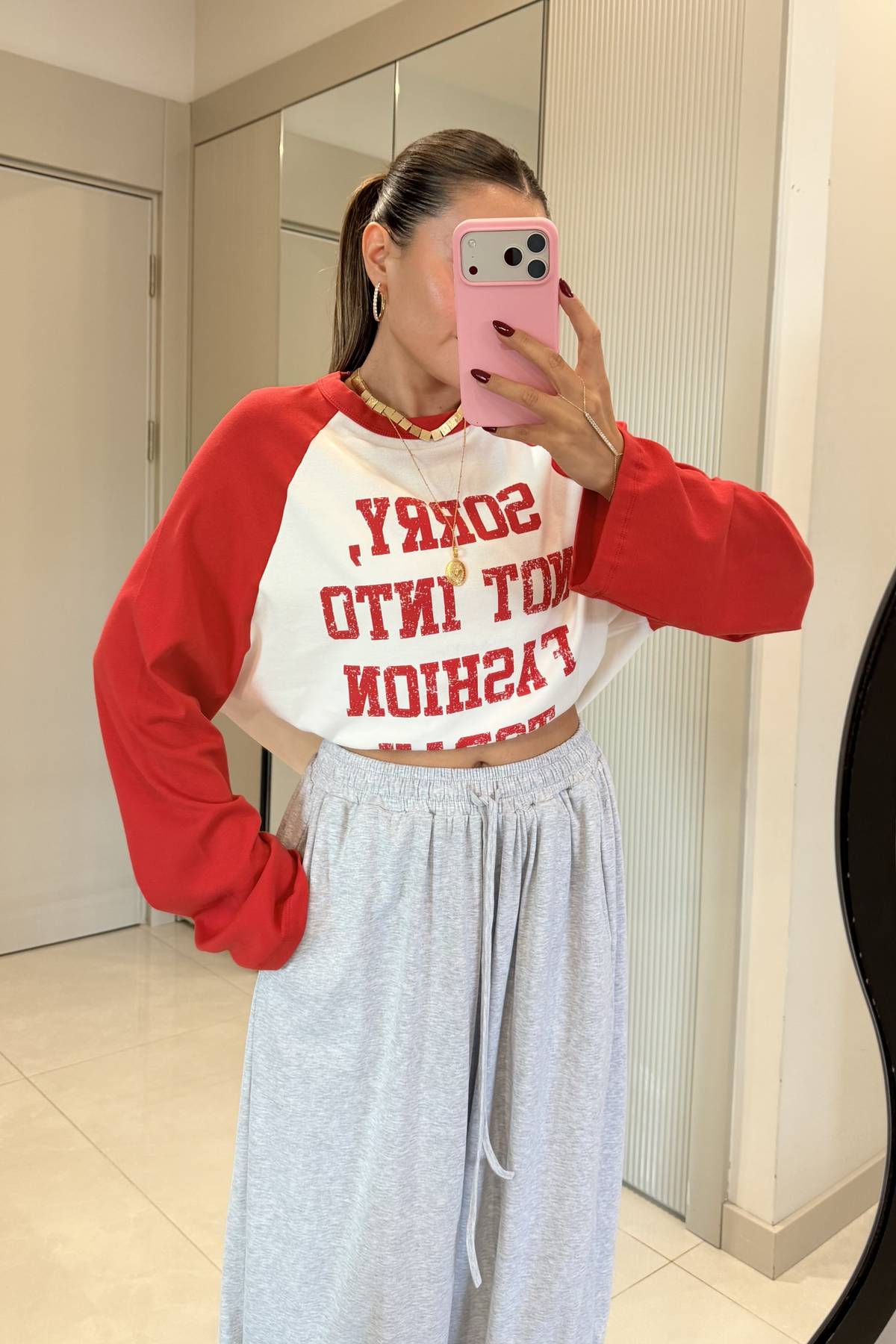 Sorry Slogan Print Long Sleeve T Shirt — photograph 2