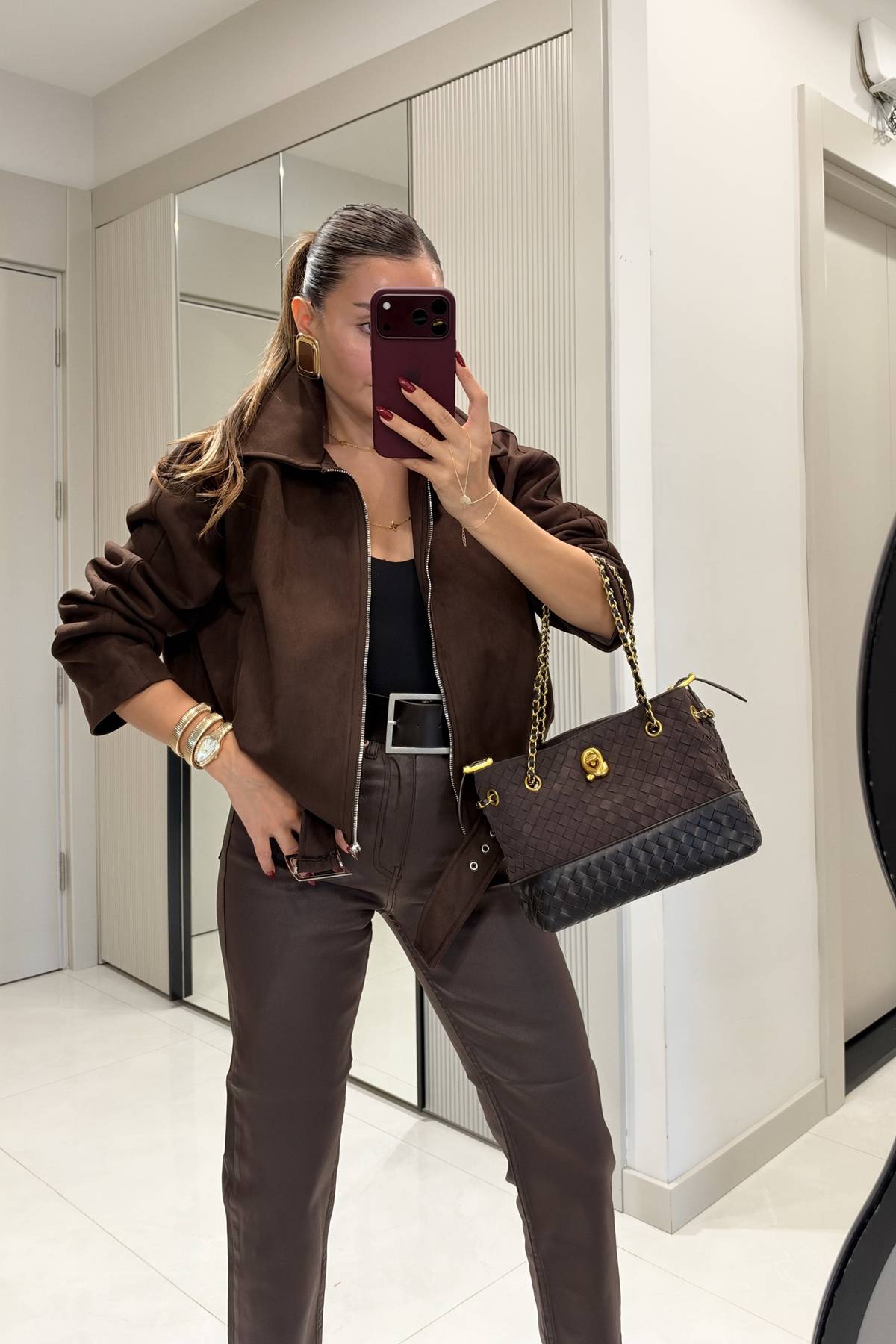 Philp Brown Belted Suede Jacket — photograph 3