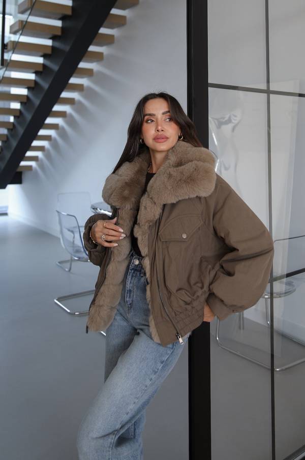Jota Elasticated Waist Fur Trimmed Coat