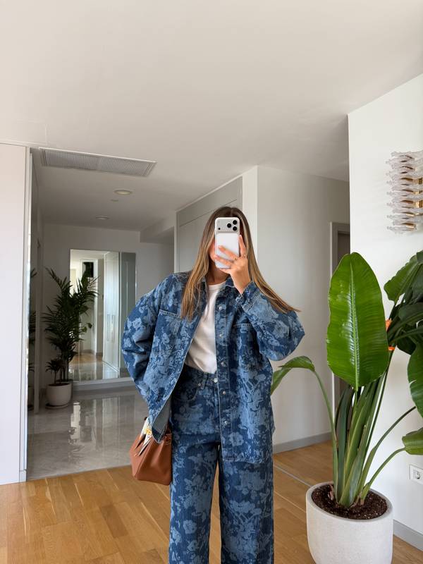 Patterned Denim Shirt