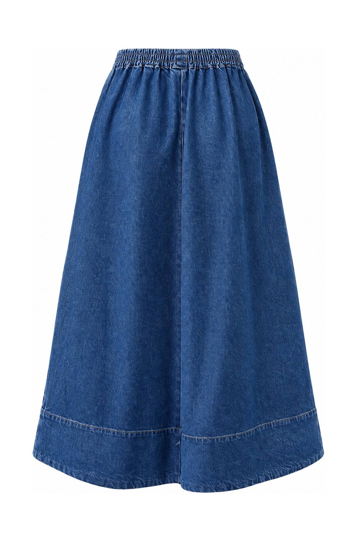 Side Pocket Oversized Denim Skirt — photograph 4