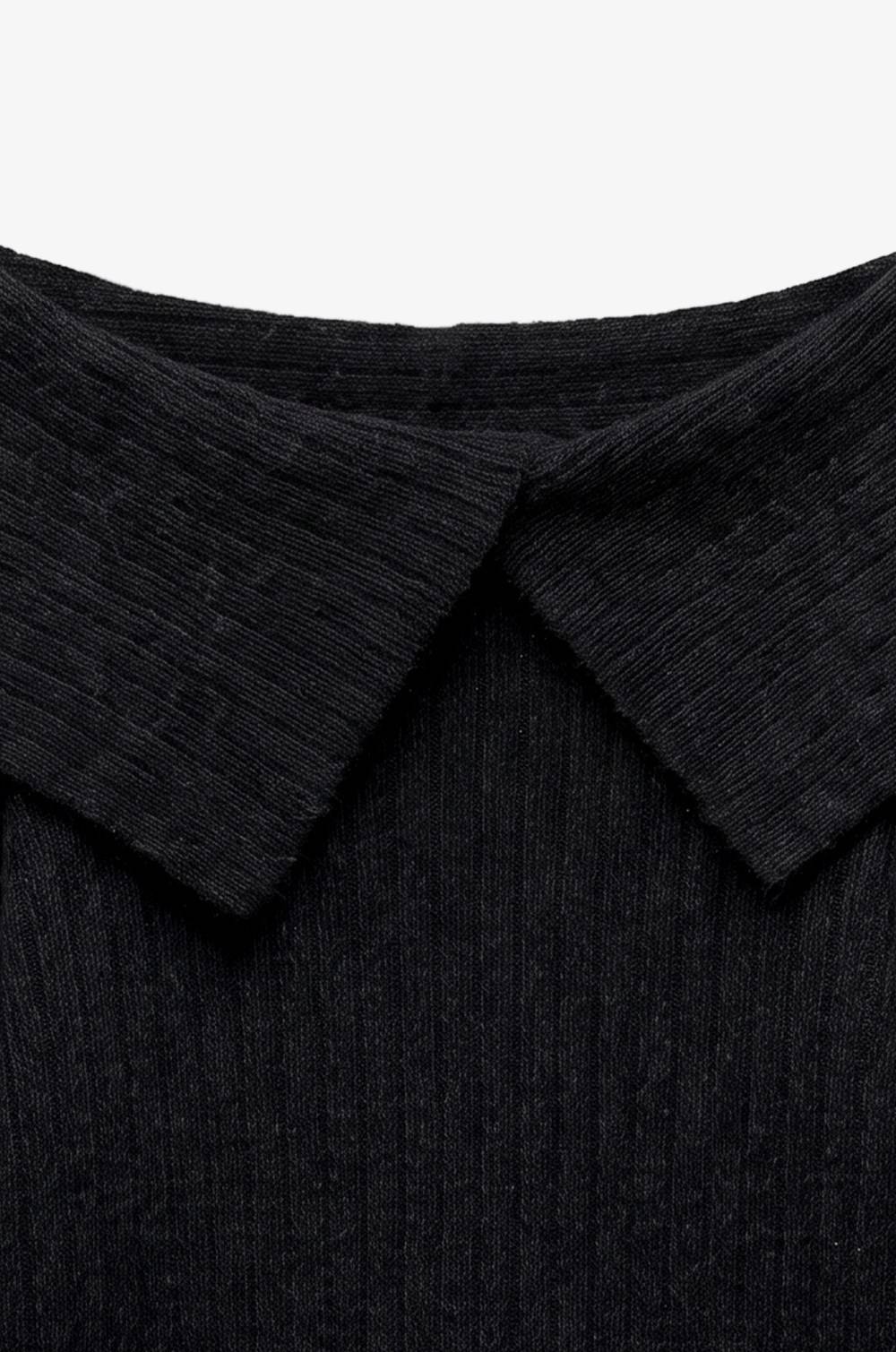 Black Side Split Sweetheart Neck Jumper — photograph 4