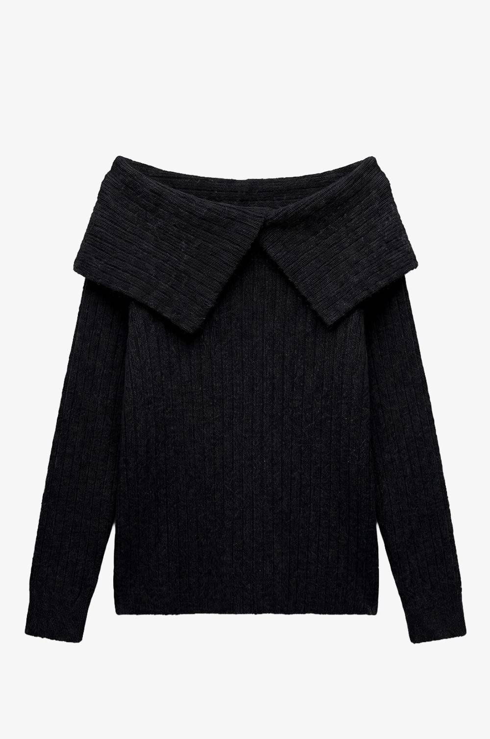 Slit Off Shoulder Jumper