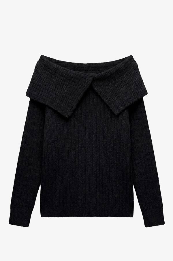 Slit Off Shoulder Jumper