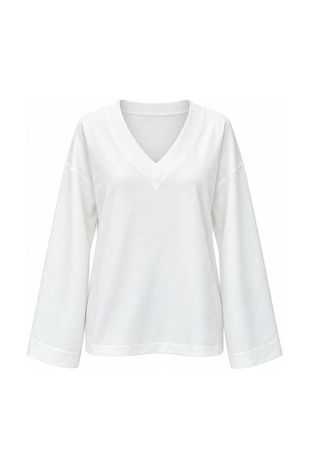 V-Neck Tok Texture Sweat — photograph 2