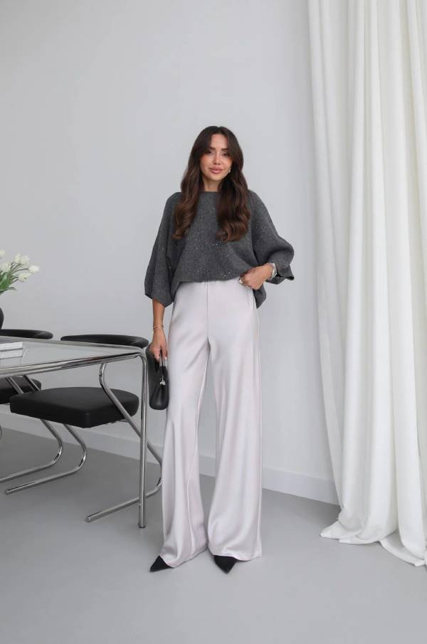 Flowing Satin Wide Leg Trousers