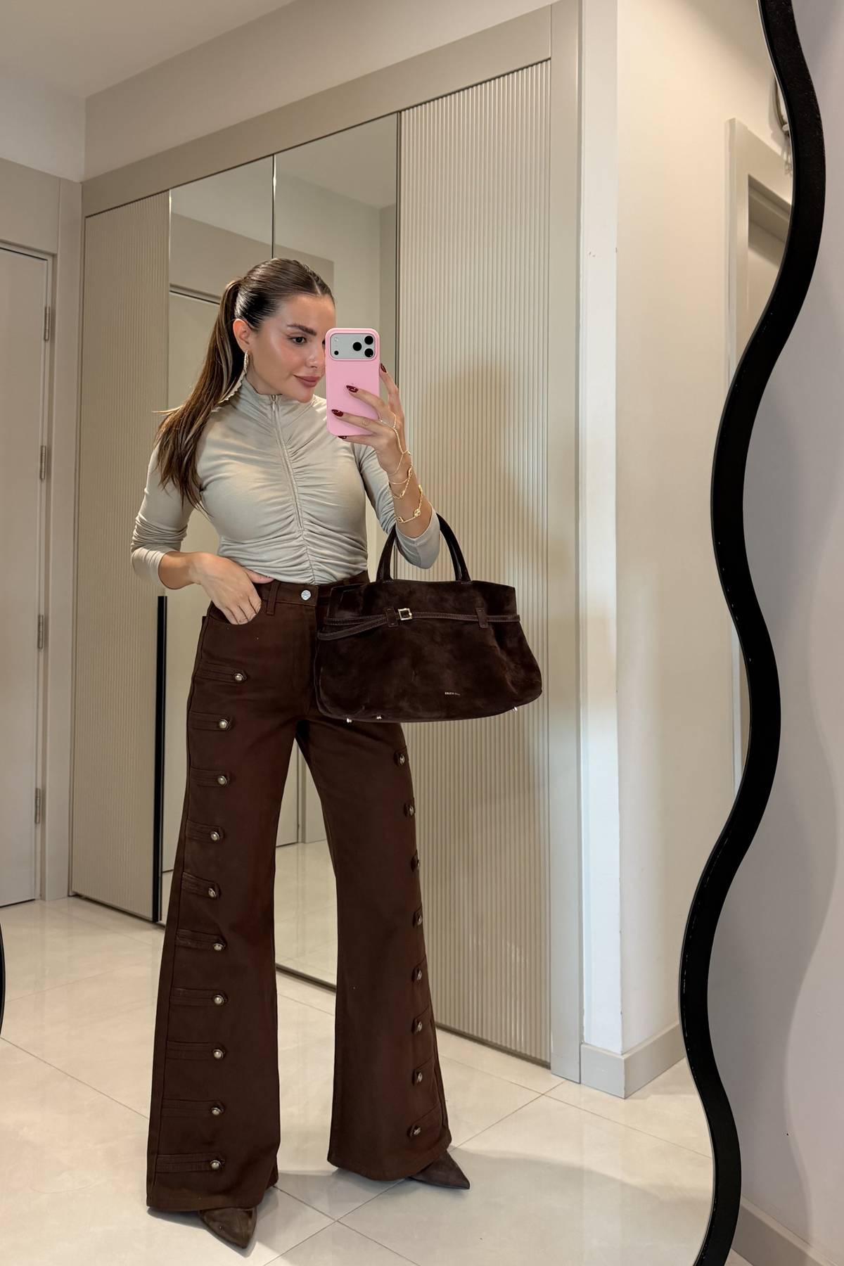 Evelyn Epaulette Palazzo Trousers