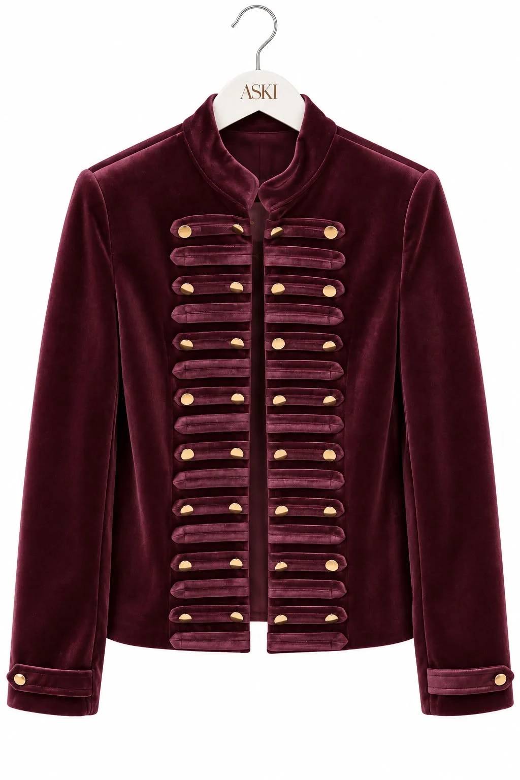 Napoleon Button Detail Velvet Jacket — photograph 1