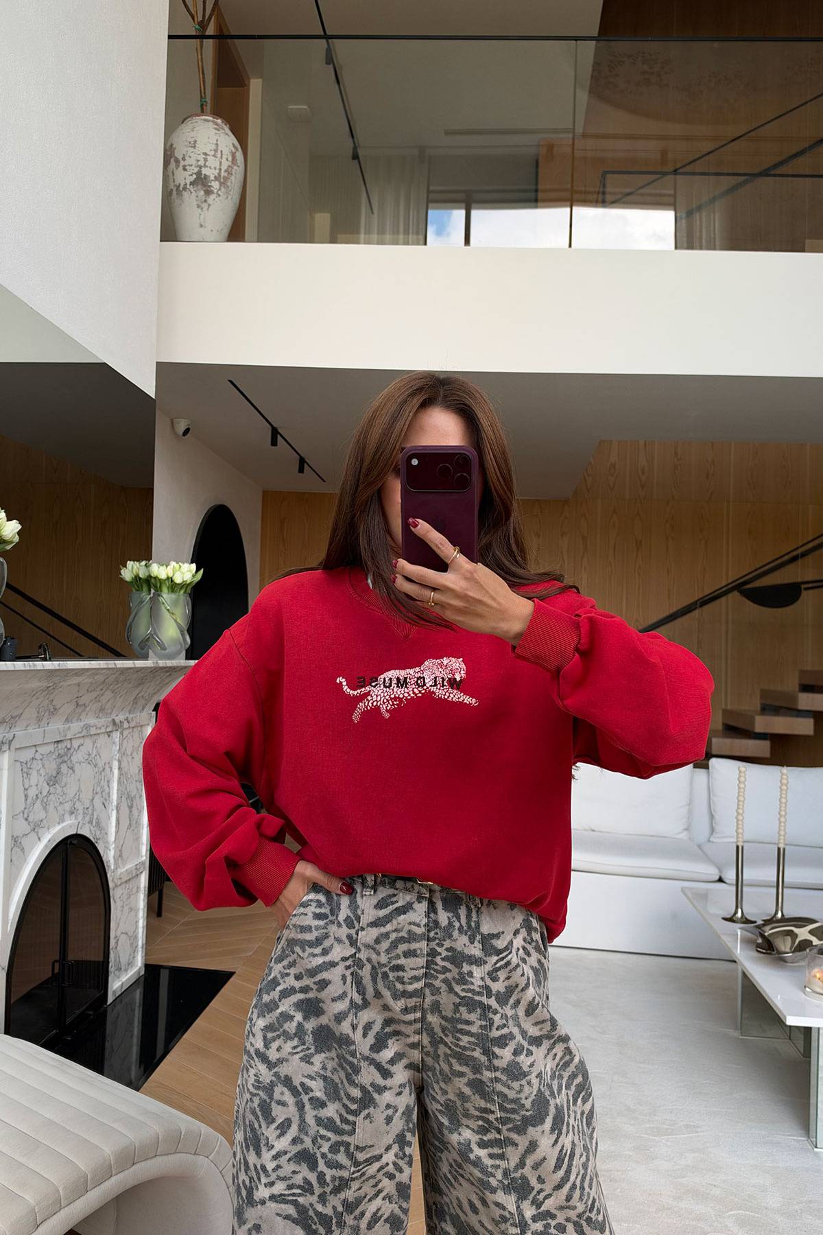 Leopard Print Tie Dye Sweatshirt